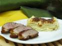 Magret de canard laqué et son gratin