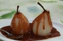 Poires fondantes sauce chocolat au lait au caramel